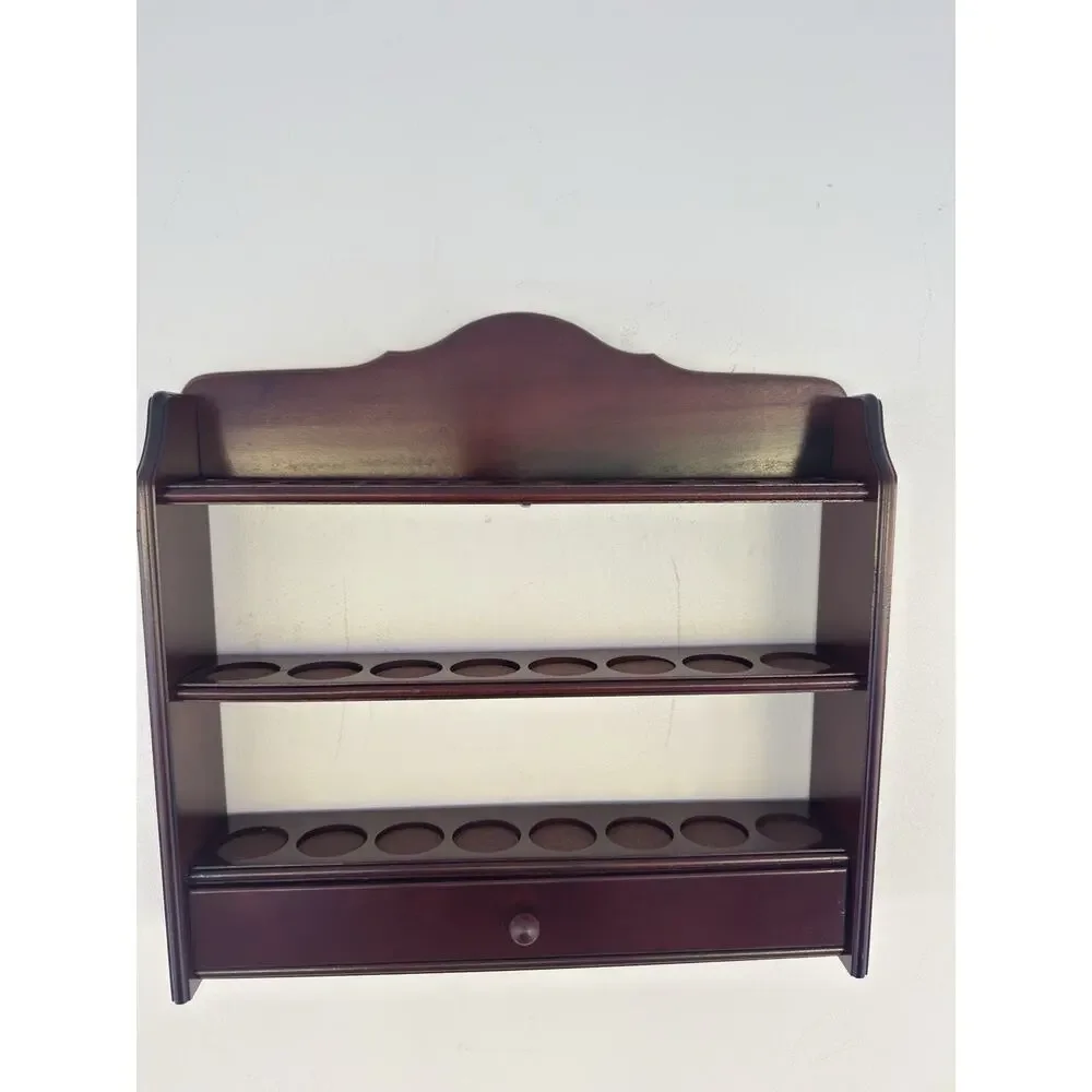 Lenox Spice Garden Wood Display Rack with Drawer W17xH16.75xD3.25”